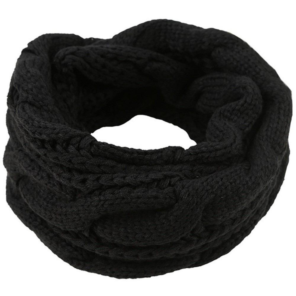Thickened Knitted Scarf Solid Color Warm Scarves Simple Wool Bib Men