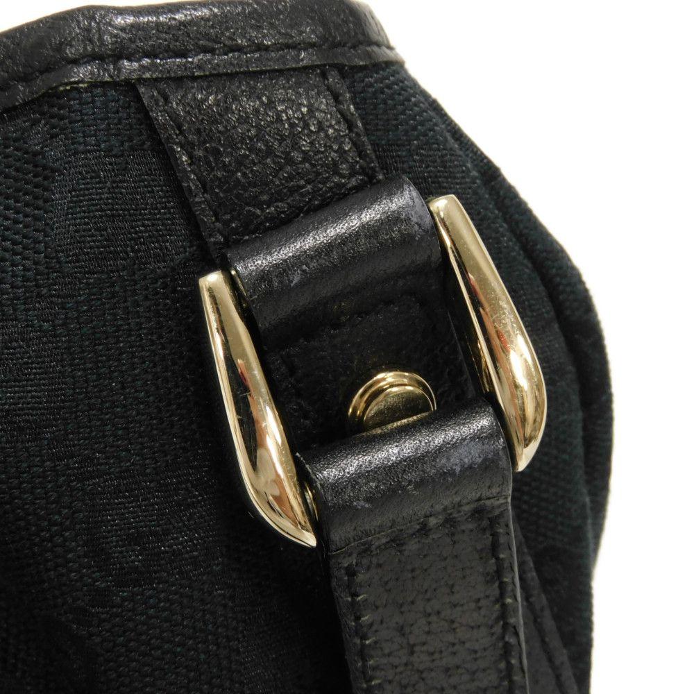Used Abbey Tote 9539 130736 7924 Logo Double G Calfskin Shoulder Bag in GG Canvas Black Women's from Japan AUTHENTIC