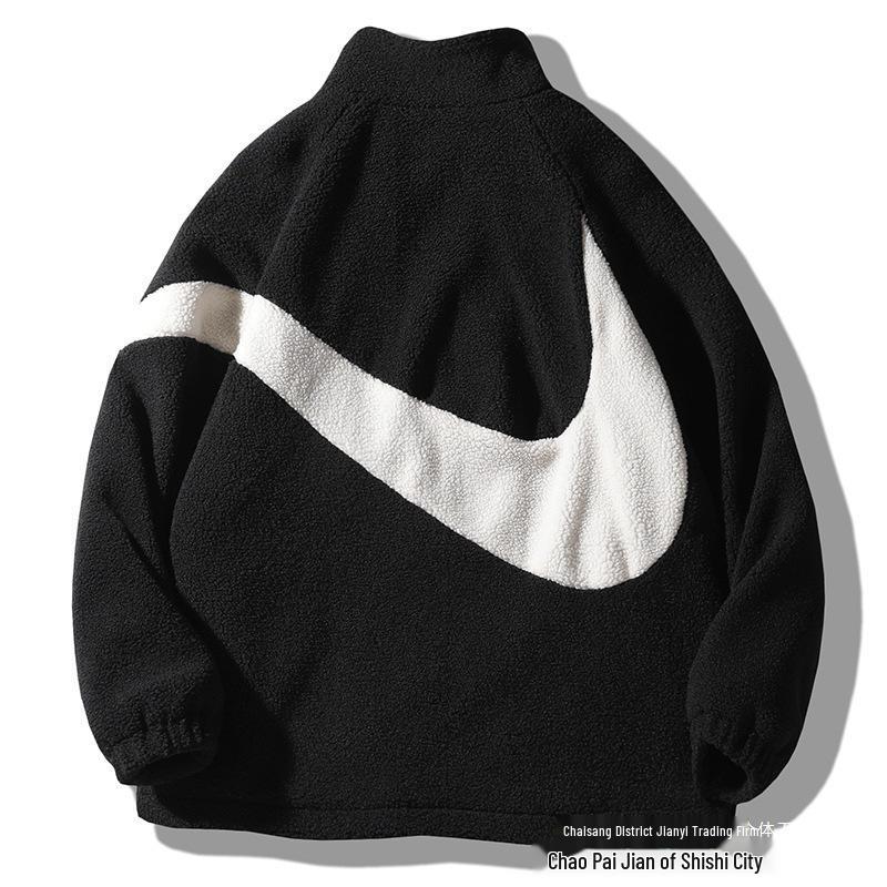 Men's Thick Lambswool Fleece Sports Cardigan - Warm & Stylish for Fall/Winter