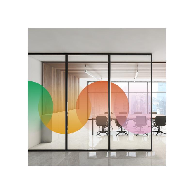 Ultra-Transparent Gradient Glass Film: Round Removable Office Partition Sticker