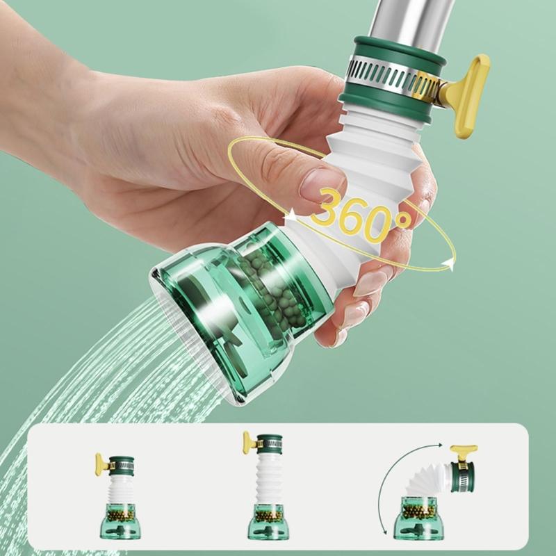 Faucet Extension Sprays Head 360 Degree Rotating Telescopic Tap Sprayers Nozzle Extender with Filter For Enhances Reach