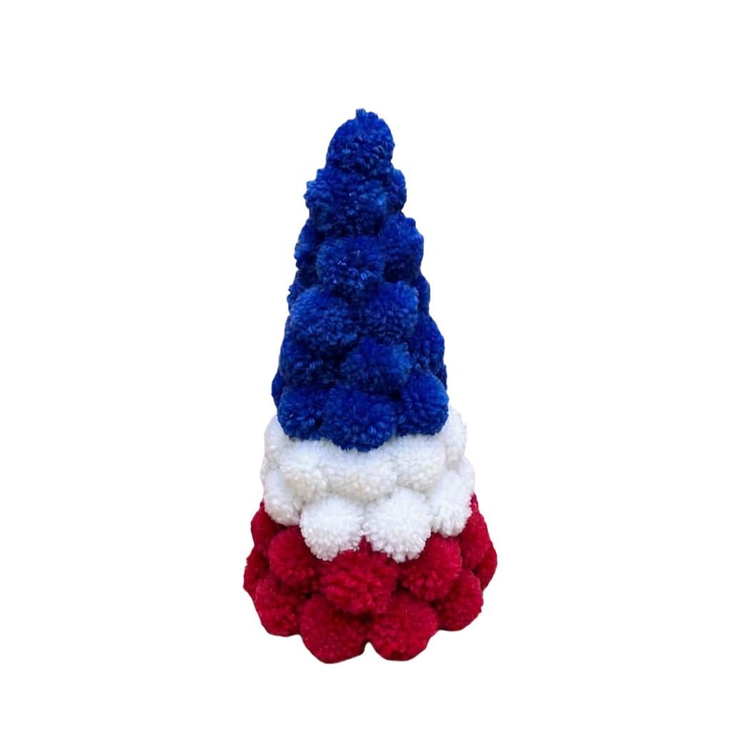 Independence Day Themed Display Ornament With Pompon Design Desktop Tray Layout Prop