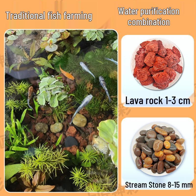 Lava Rock Stream Stone Set for Aquarium Substrate & Decoration