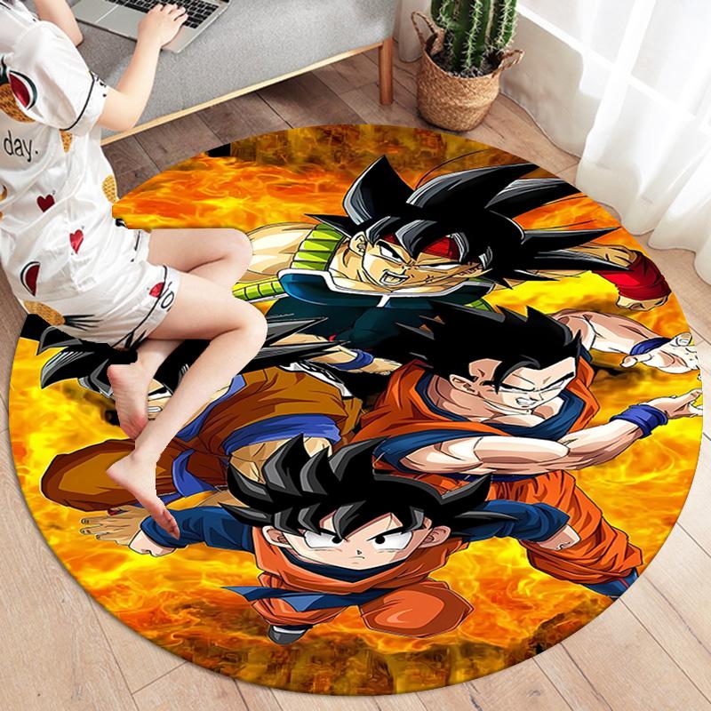 Dragon Ball Super Round Area Rug Carpet Rug For Living Room Bedroom Sofa Playroom Decor Nonslip Floor Mat