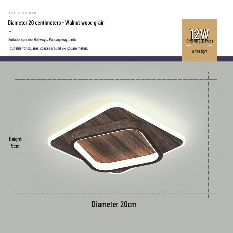 Nordische minimalistische Deckenleuchte für Flure, Eingänge, Balkone und Garderoben - Schwarz-Weiß-Design.