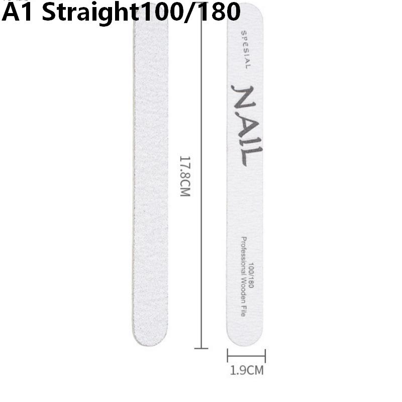 2PCS Double-sided Nail File 100/180/240 Grit Professional Sandpaper Cuticle Remover Buffer Files Manicure Tool Set