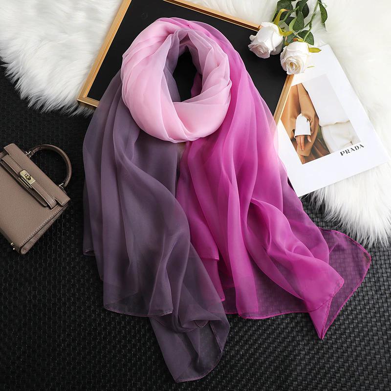 Silk Scarf Folral Women Summer Hijab Sunscreen Bandana Foulard Female Headbanda Warm Pashmina Scarves Echarpe Shawl Large Wrap