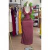 Set de vară european și american cu vestă de culoare vișiniu african și fustă pe șolduri, set elegant cu temperament, set versatil din două piese, femei
