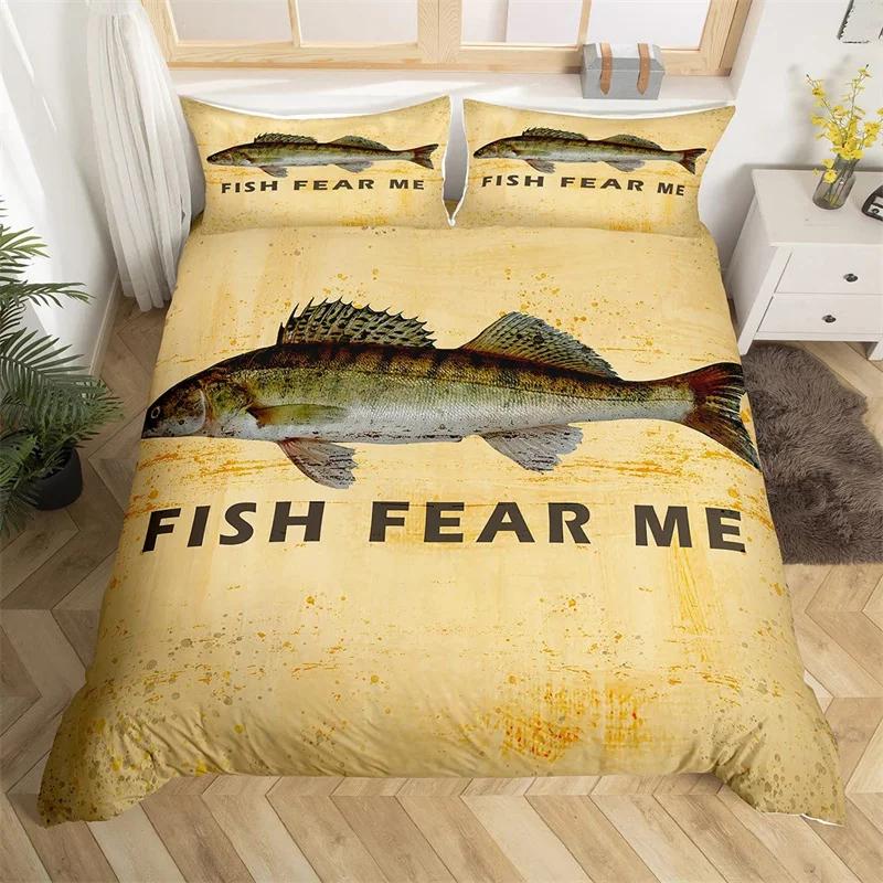 Fishing Soft Duvet Cover Set Twin King For Young Boys Men Rustic Fisherman Warm Comforter Cover Microfiber Wild Cabin Fishing Theme Beding Set