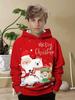 Kids Clothes Funny Christmas Hoodies Reindeer Santa Claus Long Sleeve Thin Sweatshirt for Boys Girls Xmas Gift for Children Top