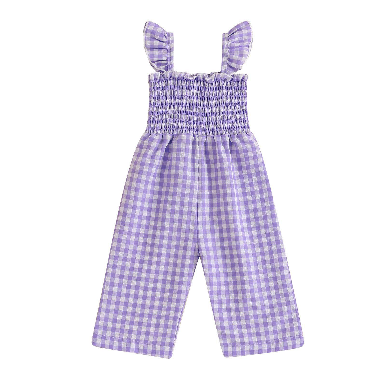 

Kids Girl Overalls Clothes Infant Baby Kids Girl Sleeveless Plaid Print Romper Jumpsuit Playsuit Sunsuit Outfits Clothes 90