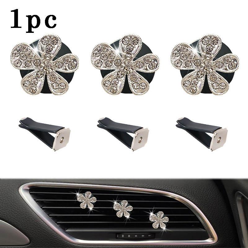 Stylish Crystal Car Accessory New Design Air Vent Clip With Sparkling Rhinestones