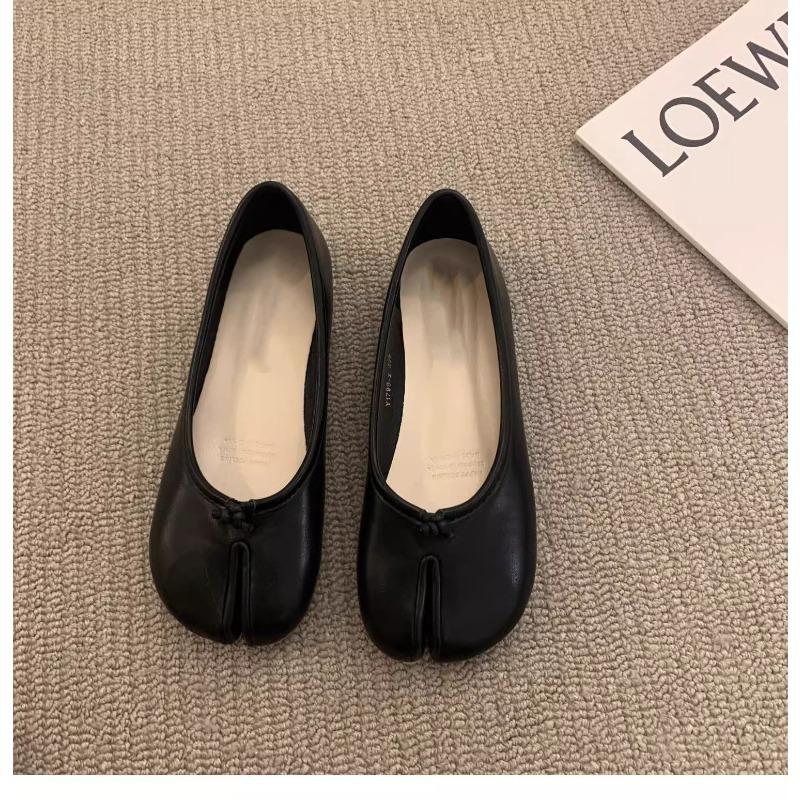 YanHuangHouse Dames Comfortabele Leren Platte Schoenen Split Hoefteen Loafers Femme Mary Jeans Mocasines Dames Ballerina Schoen 39 zwart