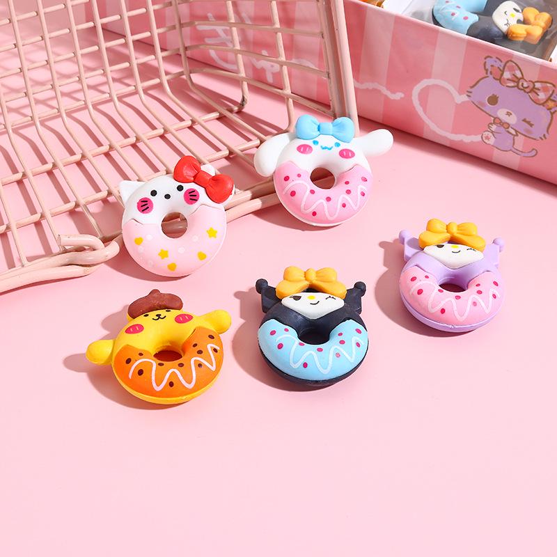 Kuromi & Friends Detachable Cartoon Donut Erasers - Sanrio Character Gift Set
