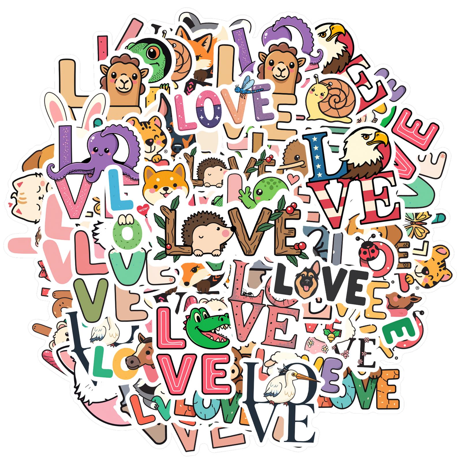 

Cartoon Cute Animals Decals Cute Animal Love DIY Stickers Stickers For Guitar Fridge Laptop