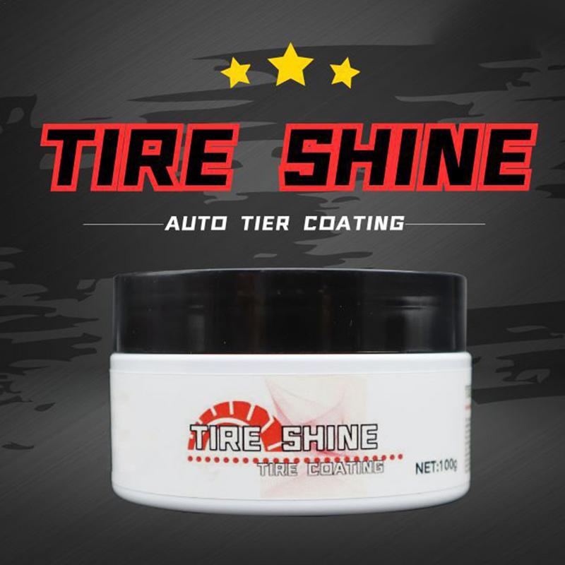 Tire Coating Wax Tire Shine Applicator Wheel Care Tire Cleaner 100g UV Protection Polish Tire Restore Stains Dressing Wax