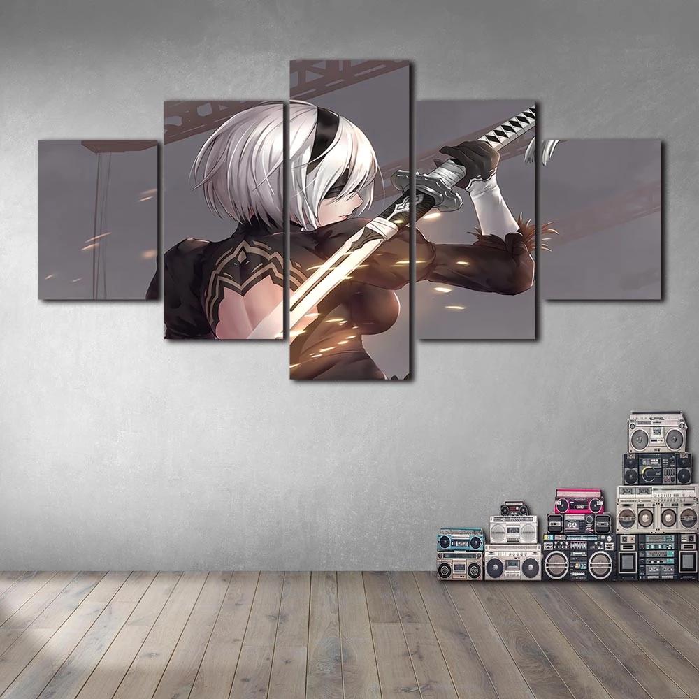 

Framework Modular HD Print 5 Pieces Anime Games Characters Canvas Painting Posters Pictures Living Room Decoration Home Wall Art 40x60 40x80 40x100cm