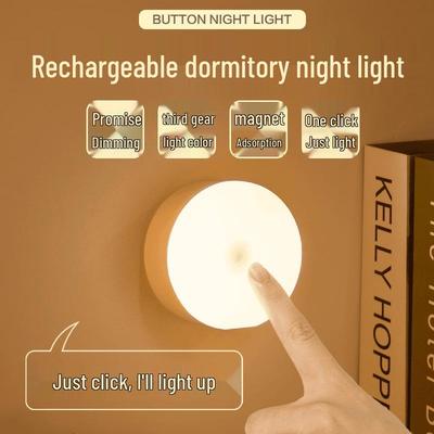 Rechargeable LED Eye Protection Night Light: Dual-Purpose Bedside Lamp for Student Dorms & Bedrooms