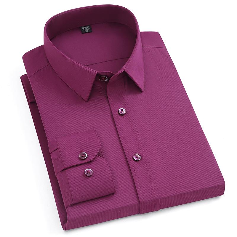 Bamboo Fiber Iron-Free Long Sleeve Korean Style Casual Men's Shirt
