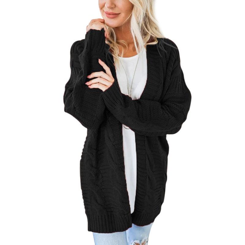 Elegant Women Cardigan Sleeve With Loose Long Fashionable Casual Knitted Sweater