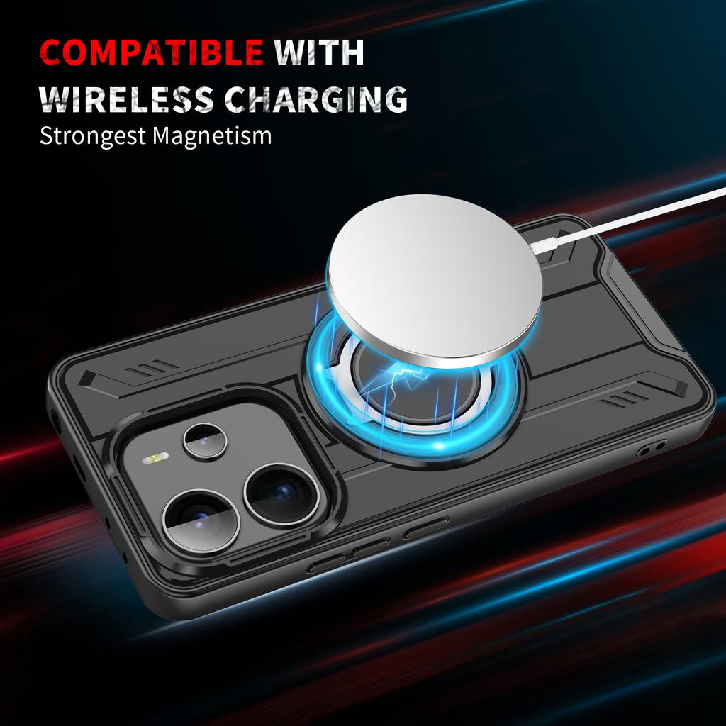 Lämpligt För Redmi Note 14 Pro Plus Telefonfodral För Redmi Note 13 Pro 4G Med 360 ° Hållare Bil Magnetiskt Telefonfodral