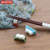 Japanese Fuji Mountain Ceramic Chopsticks Rack Groceries Chopstick Holder Painting Ceramic Tableware Ornaments Rack Kitchen tool