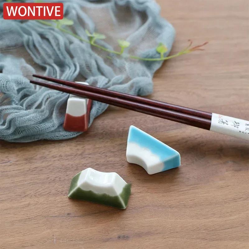 Japanese Fuji Mountain Ceramic Chopsticks Rack Groceries Chopstick Holder Painting Ceramic Tableware Ornaments Rack Kitchen tool