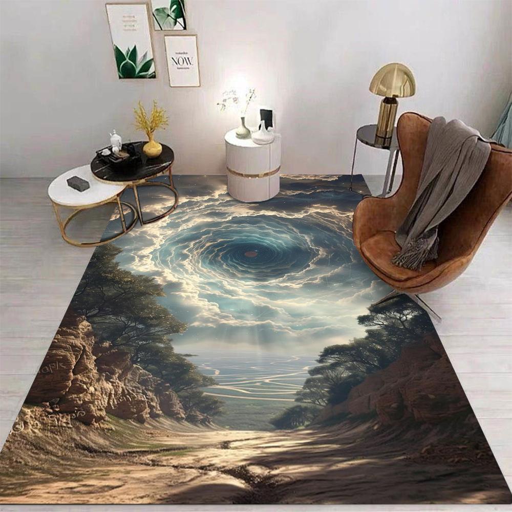 The Exquisite Craftsmanship of Nature Landscape Carpet Sky Sunshine Breaking Clouds Anti Slip Carpet Home Decoration Yoga Studio