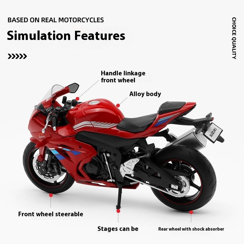 1/12 Scale Suzuki GSX-R1000 Motorcycle Toys Alloy Diecast Model Collect Hobby Model Ornaments Gift for Friend Boys Kids Toys