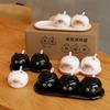 Sean Super Cute Siamese Cat Ceramic Taste Plate Cute Creative Seasoning Jar Household Seasoning Dipping Ceramic Jar
