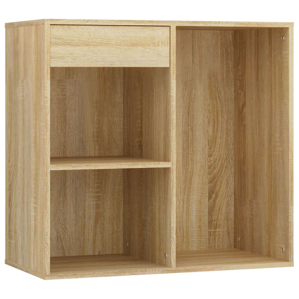 Vanity Table Set with LED Sonoma Oak Engineered Wood