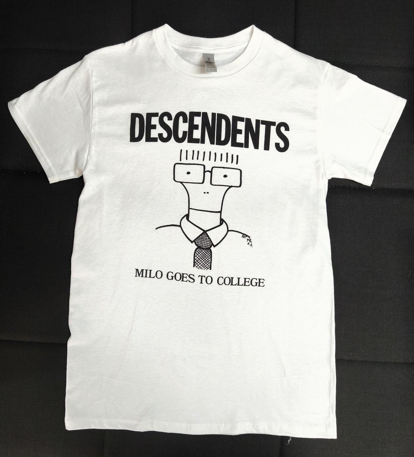 New Descendents Hardcore Punk Band White T-shirt with Hand Pulled Silkscreen Print XL