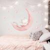 Cartoon Pink Moon Cute Cat Sleep Wall Stickers Baby Room Star Home Decor Accessories Living Room Bedroom Decoration Kids Room