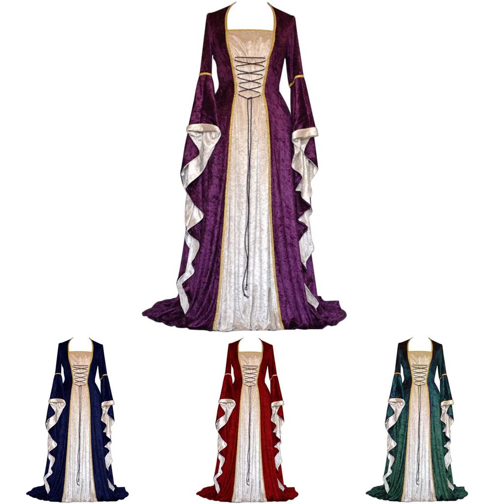 Beautiful Victorian Gothic Style Cosplay Dress In Multiple Colors With Ribbon Decorations