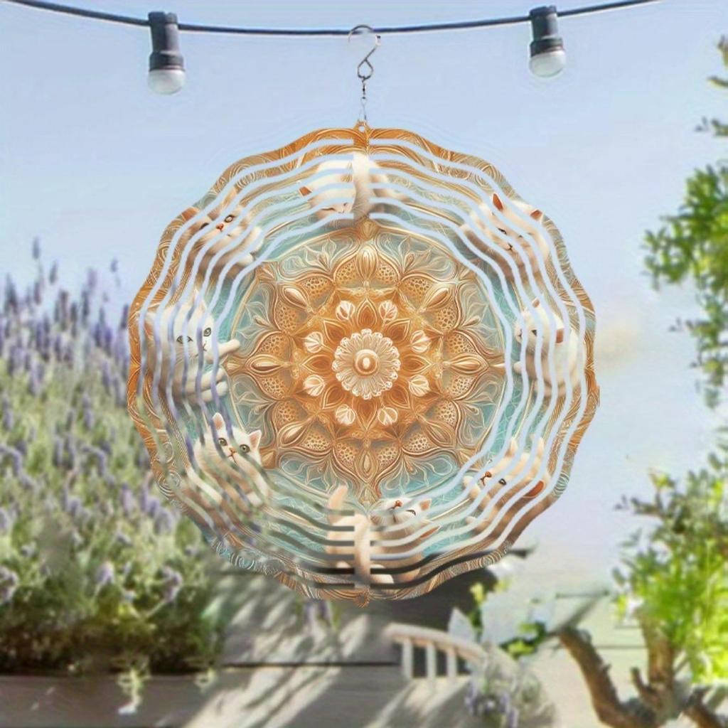 360 Degree Hook Metal Wind Chime 25.4cm Spiritual Design for All Seasons Perfect Gift for Friends Family Garden Patio Decor No Electricity Needed