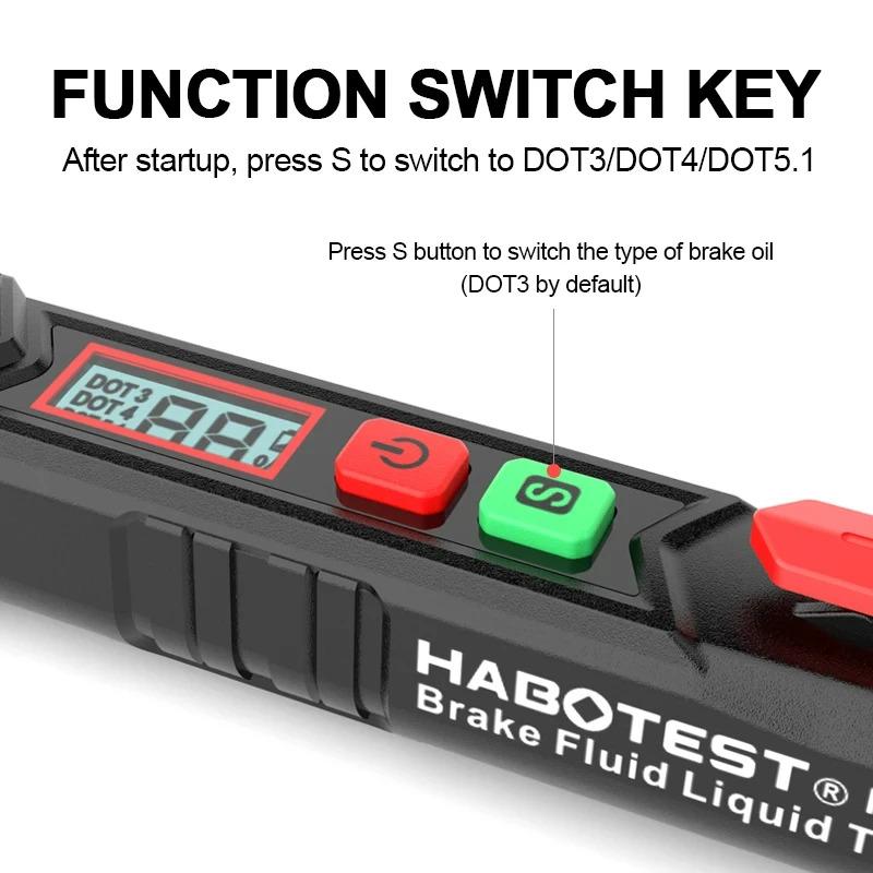 Brake Fluid Tester Auto Car Brake Liquid Digital Tester Pen LED Indicator Accurate Automotive Brake Oil Tester Sound Light Alarm