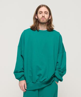 CARGOBROS Round Neck Point Raglan Terry Sweatshirt (Green)