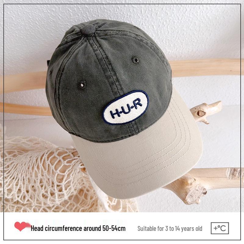 2025 Autumn Kids' Colorblock Baseball Cap: Korean Style Duckbill Sun Hat for Boys & Girls