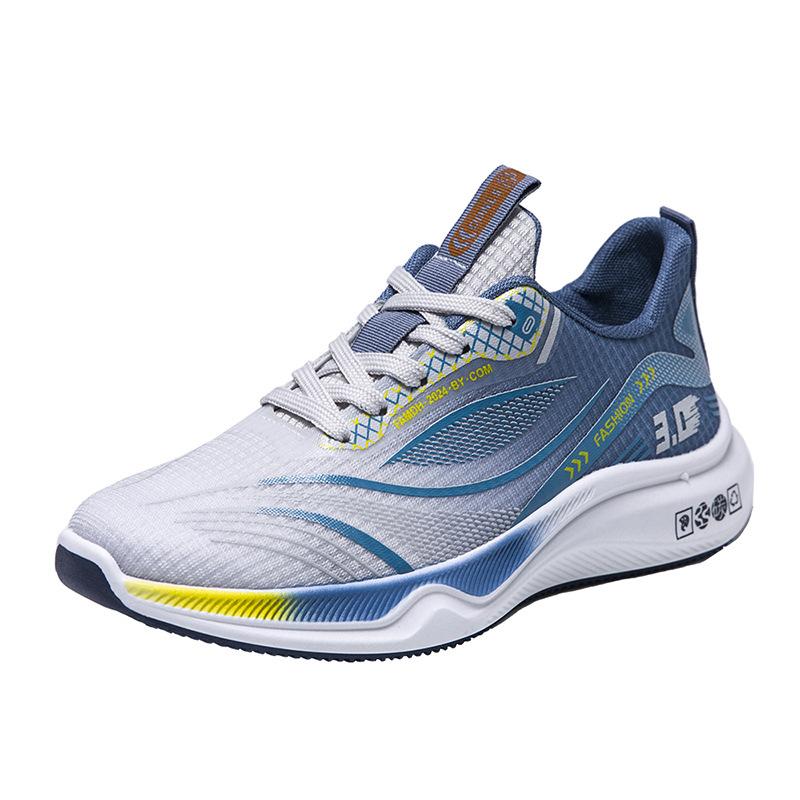 Factory Straight Hair Sports Shoes Summer New Thick-soled Lightweight Men's Shoes Trendy Mesh Breathable Low-top Running Shoes Men