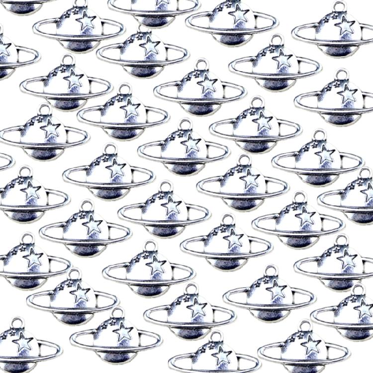 100pcs Saturns Planet Pendants In Antique Silver Saturns And Star Pendant Charm Great For Delicate Jewelry Accessory