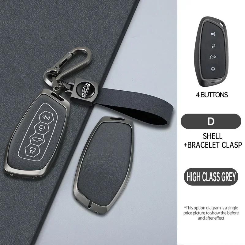 Leather Car Key Case Cover Protector Shell For Haval H9 F7x H5 H3 Great Wall 5 3 M2 H6 Coupe M4 H2 6 2022 Keychain Accessories