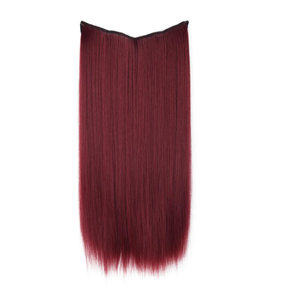 MISS WIG Women Long Straight Invisible Hair Extensions Synthetic Fiber Natural Hairpiece Fish Line Daily Wear Cosplay Hair