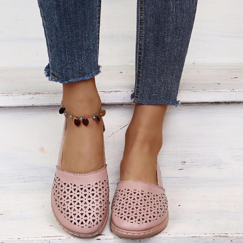 2023 Women's Summer Wedge Heel Round Toe Sandals - European and American Style, Plus Size, Flat Bottom.