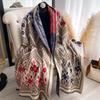 Women New Two Sided Print Imitation Cashmere Scarf Soft Warm Pashmina Shawl Autumn Winter Coldproof Windproof Blanket