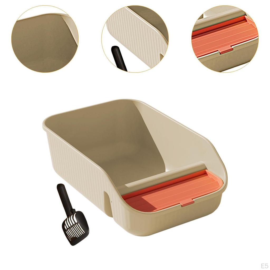 Katzentoilette für Wohnungskatzen Offene Schale Groß Halb geschlossen mit Rand Schaufel Rahmen