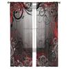 Motivo a Linee Curve Geometriche Tulle Tende da Finestra Soggiorno Organza Trasparente Voile Tenda Camera da Letto Cucina Decorazione Casa Drappo