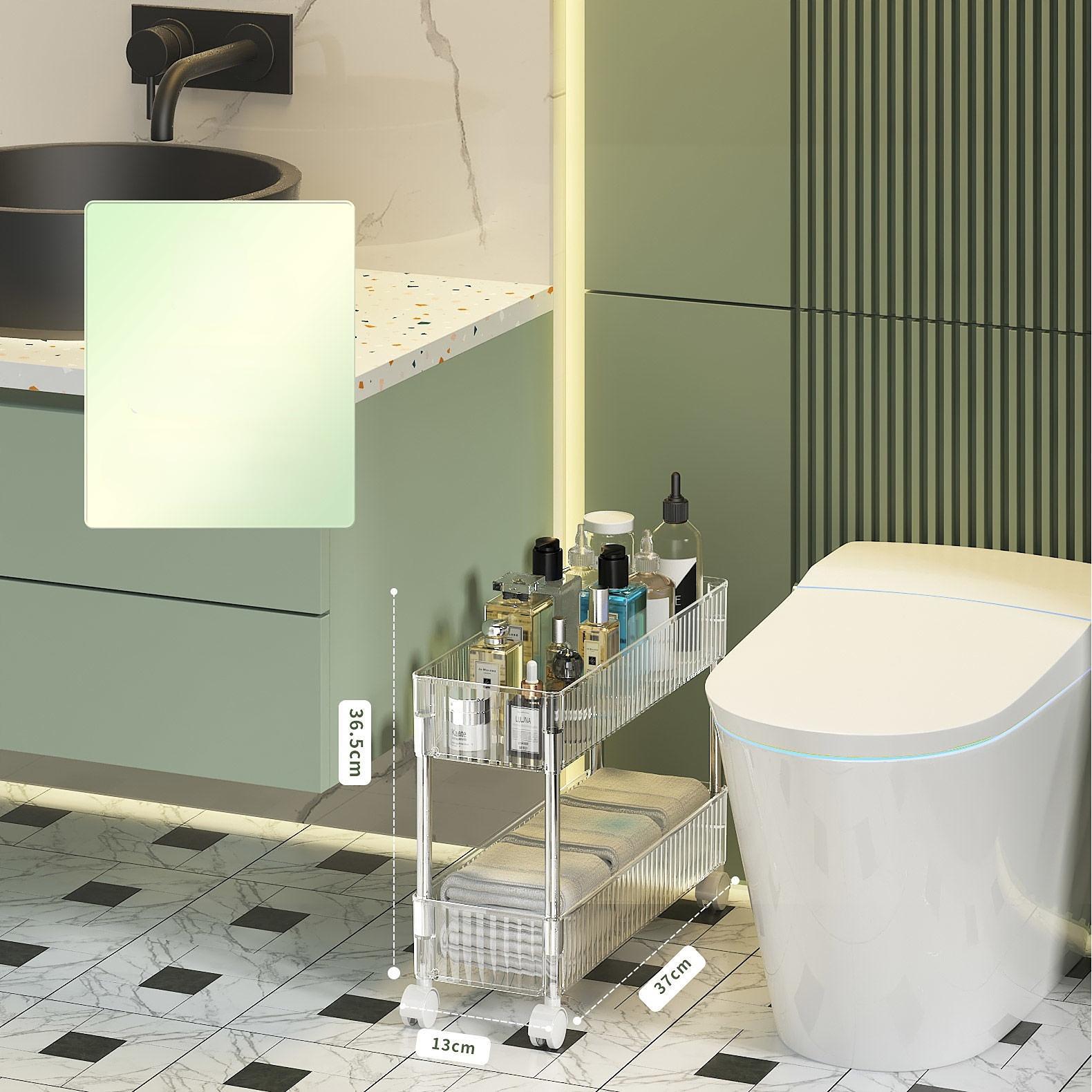 

2/3/4-слойный держатель с зазором, кухонная полка для хранения, боковая полка для холодильника, съемная с колесиками, органайзер для ванной комнаты, компактная полка 13*37*36.5CM