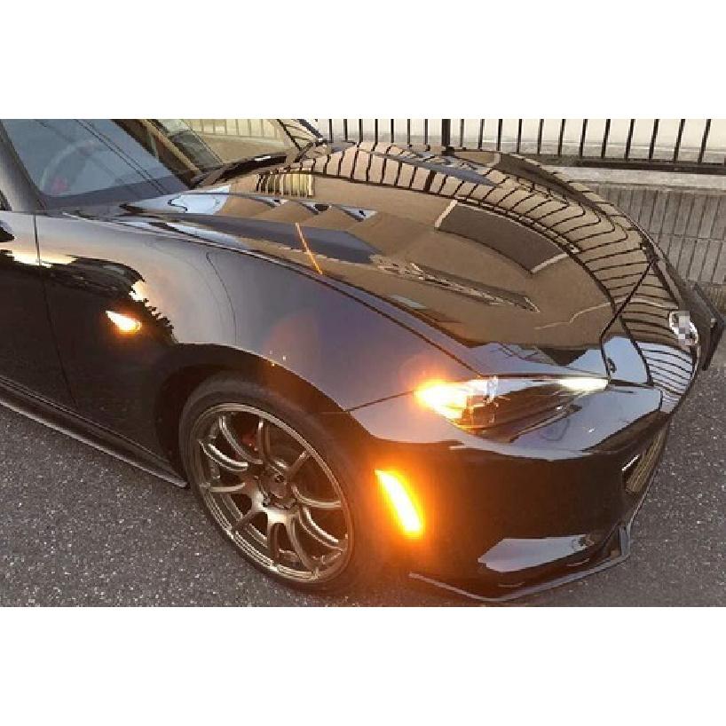 JDM Smoked Lens Amber LED Front Side Marker Lights For 2016-up Mazda MX-5 Miata