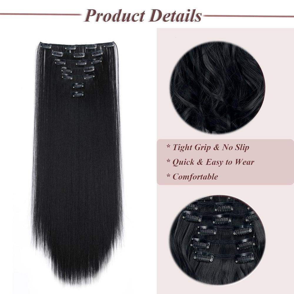 Plasture pentru Păr la Temperatură Înaltă pentru Femei 16 Plăcuțe Set de 7 Piese Clamă pentru Păr Drept Lung Păr