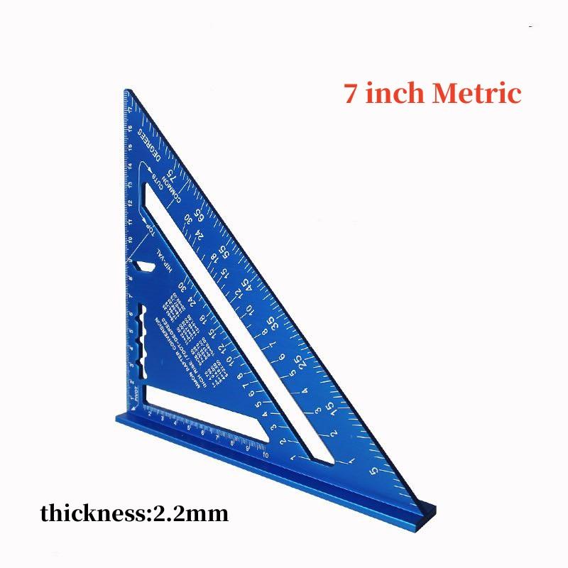 7'' /12" Triangle Ruler Carpenter Measuring Layout Tool Metric Alloy Metal Triangle Ruler Protractor for Woodworking Tools